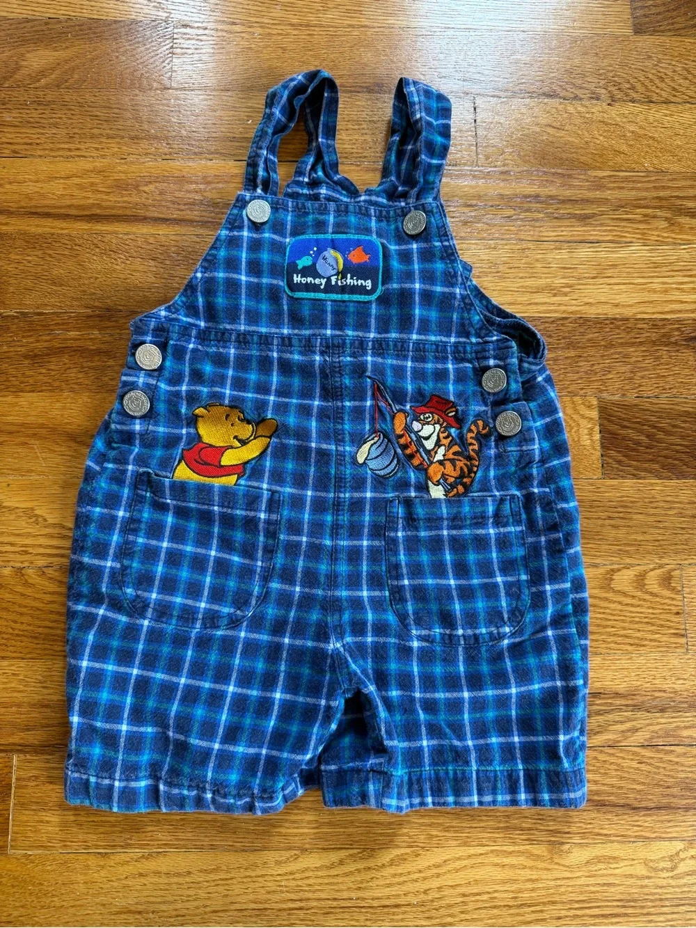Vintage 90s Winnie the Pooh Disney Character Overalls, Romper Baby (Size 3T)